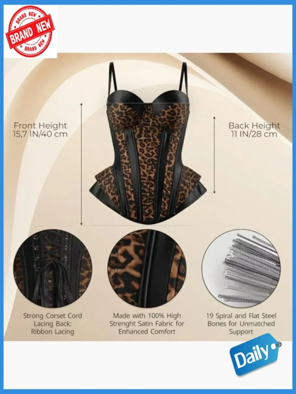 19 Steel Boned Overbust Corset Top – Daily Wear & Night Out